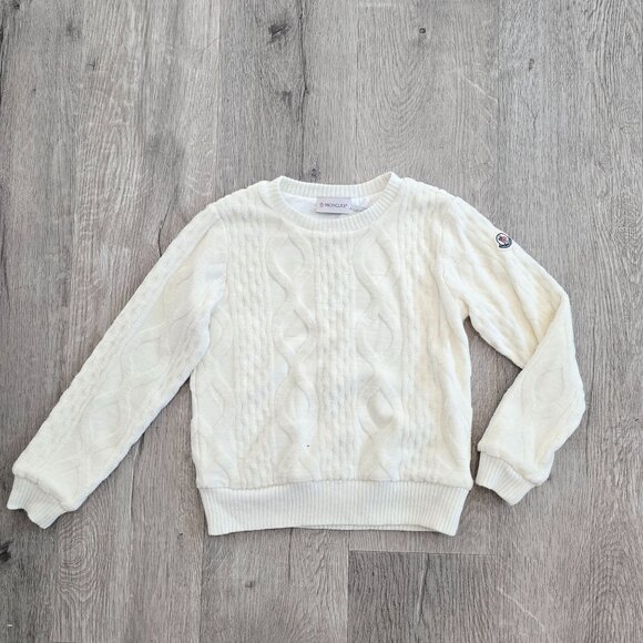 Moncler Kids Cable Knit Sweater Size 8 Anni 130cm White Cotton & Wool winter - Picture 8 of 14